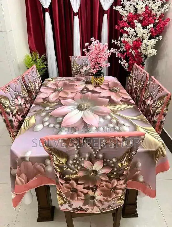  চমৎকার 3d প্রিন্টেড ডাইনিং টেবিল ও চেয়ার কভার সেট 