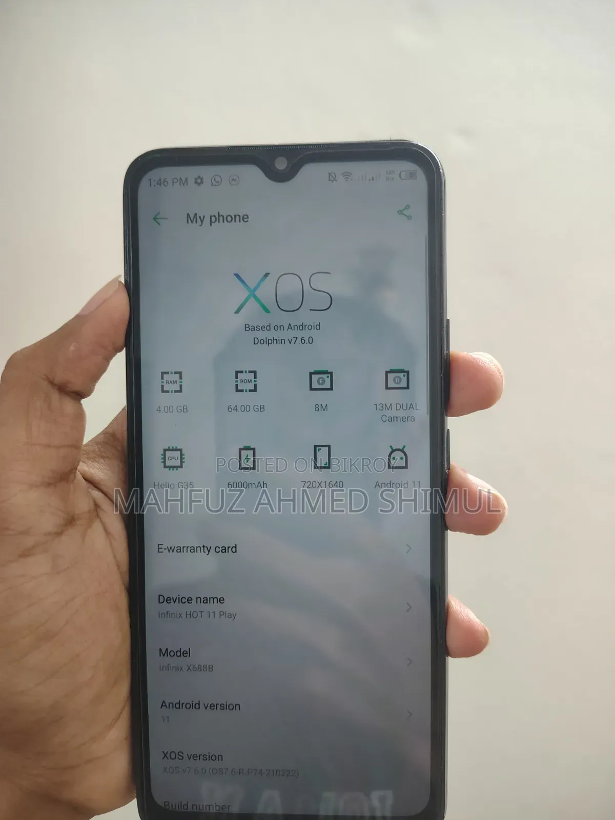 Infinix Hot 11 Play 64 GB Black