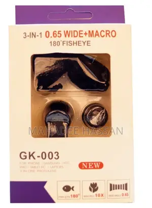 3 in 1 Clip Camera Lens Kit 180° Fish Eye | 0.67X Wide Angle