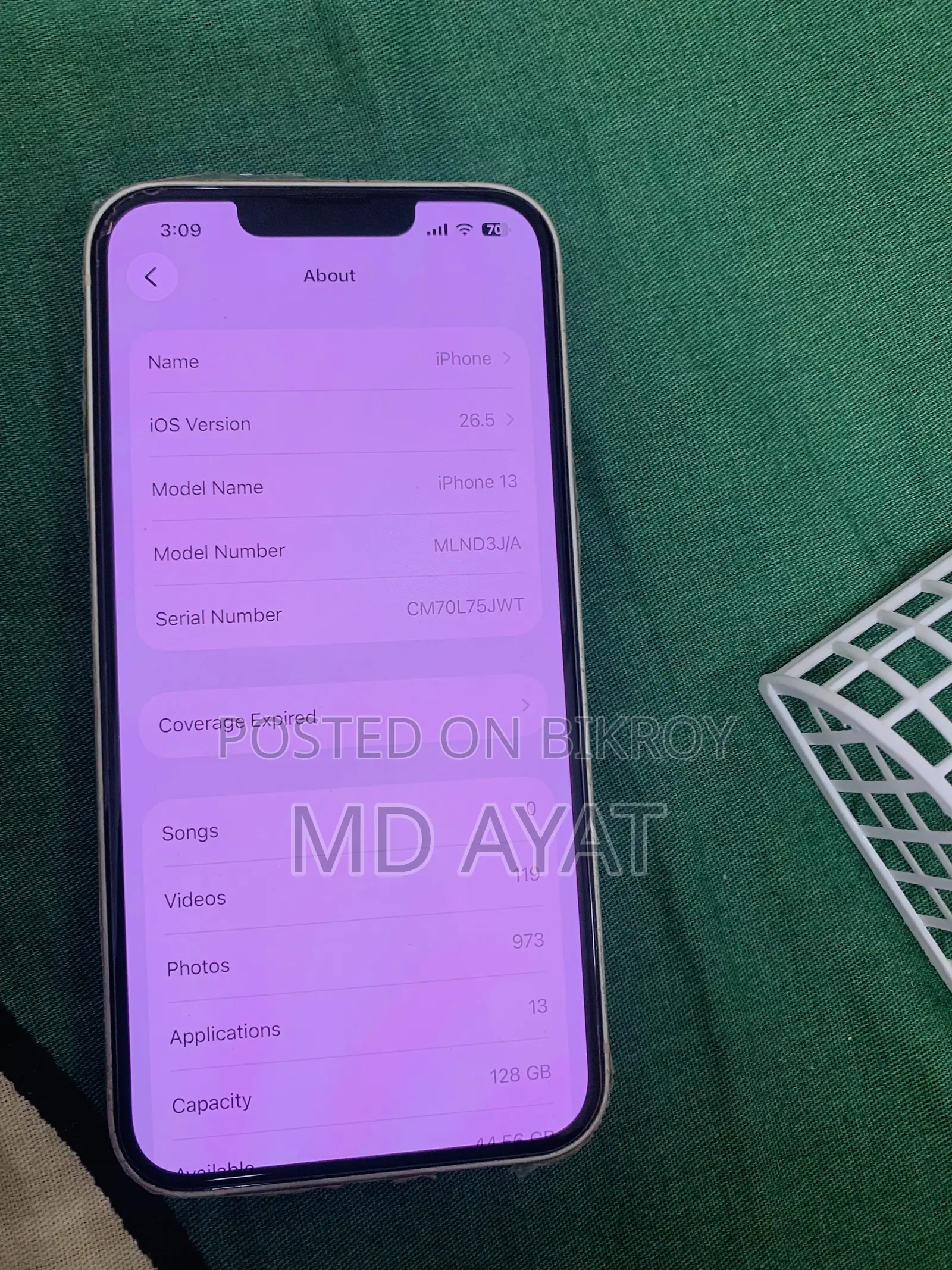 অ্যাপল আইফোন ১৩ ১২৮ জিবি হোয়াইট