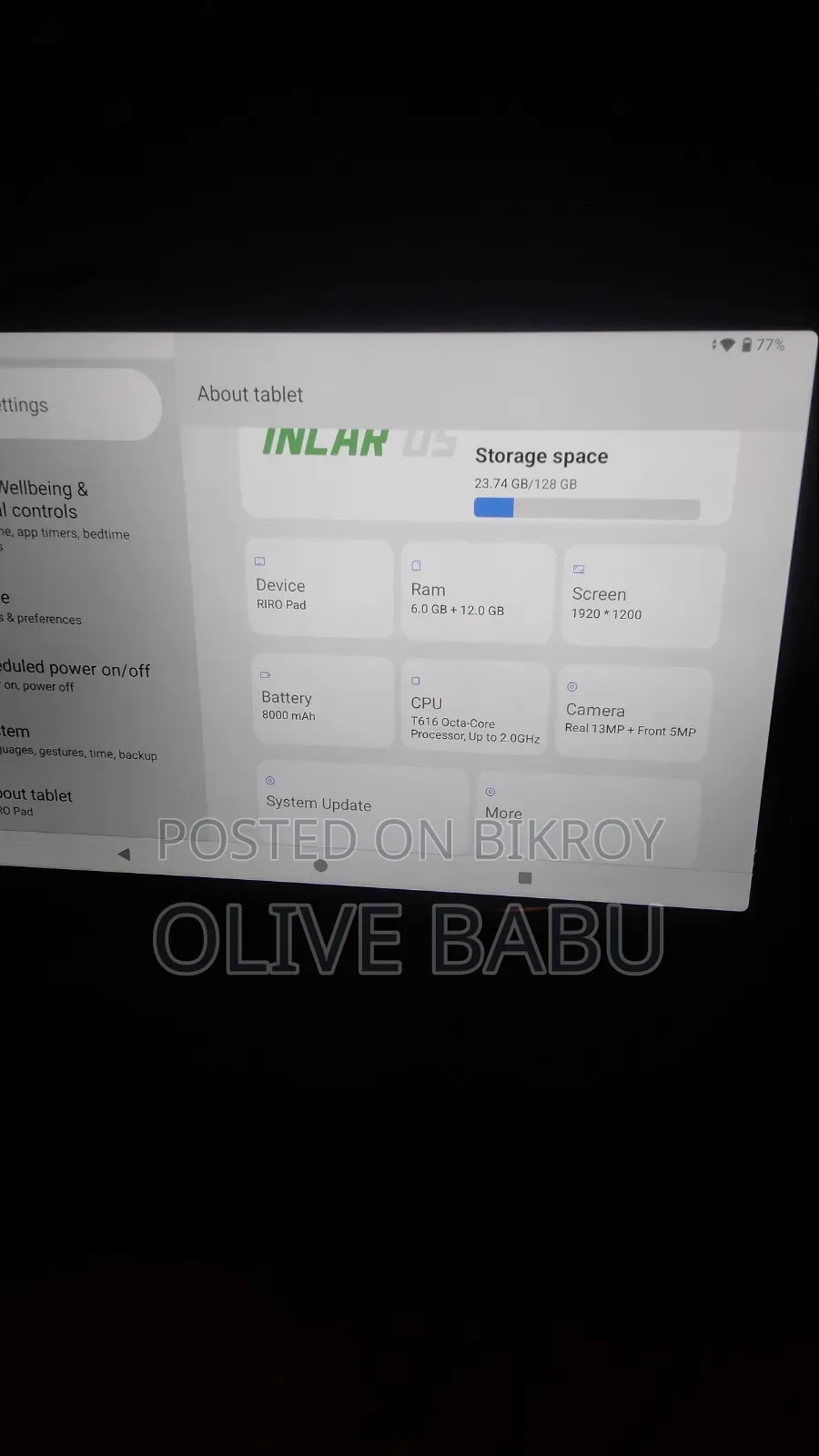 নতুন ট্যাবলেট ১২৮ জিবি গ্রে
