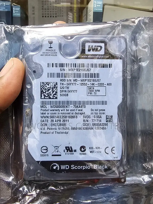 500GB Western Digital Scorpio Black 7200RPM Hard Drive 1 Year Warranty