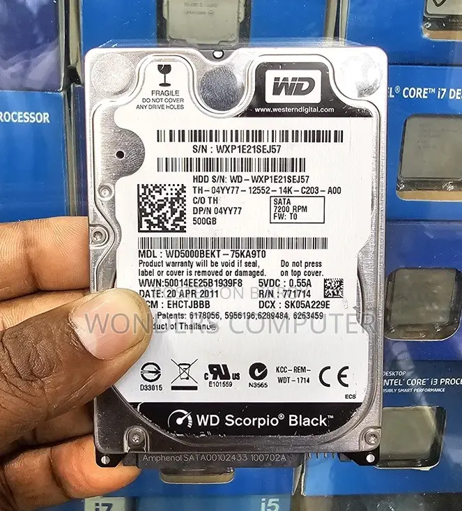 500GB Western Digital Scorpio Black 7200RPM Hard Drive 1 Year Warranty