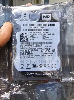 500GB Western Digital Scorpio Black 7200RPM Hard Drive 1 Year Warranty