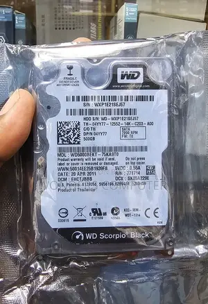 500GB Western Digital Scorpio Black 7200RPM Hard Drive 1 Year Warranty
