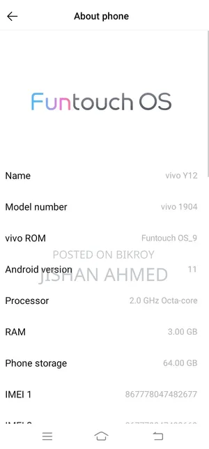 Vivo Y12 64 GB Rose Gold