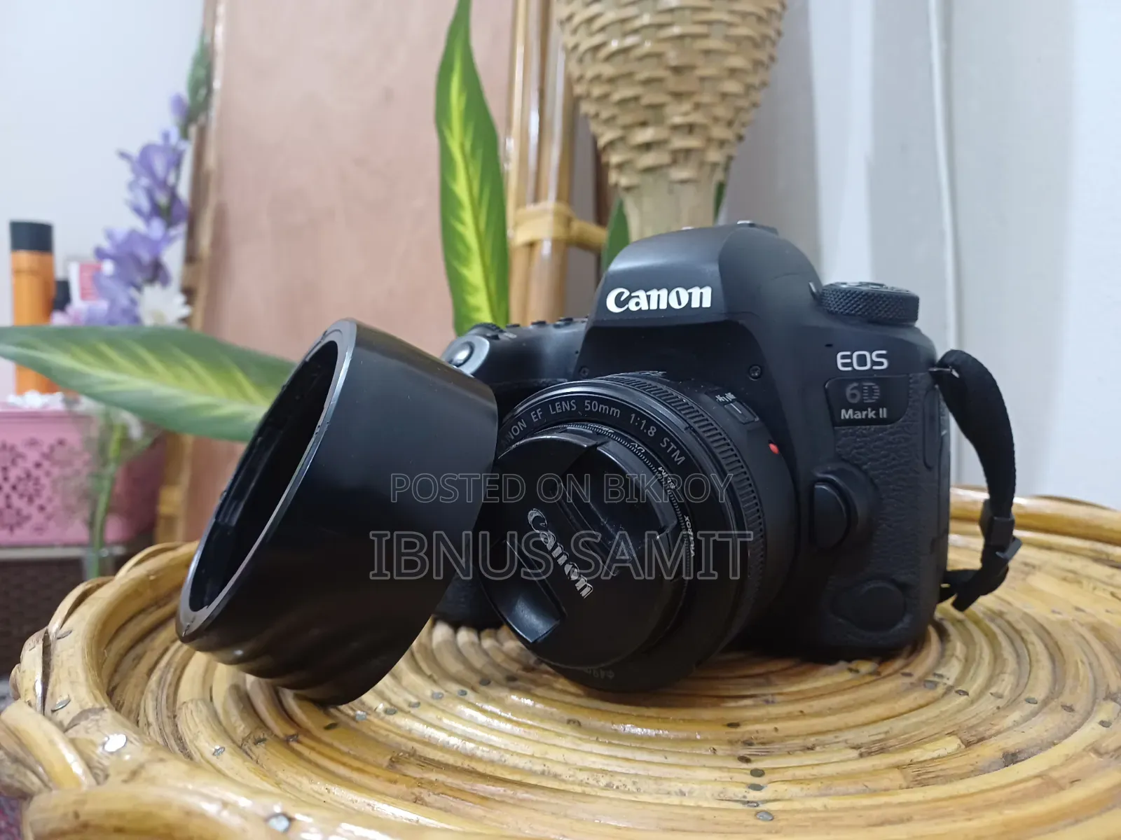 ক্যানন ৬ডি মার্ক ২ ডিএসএলআর ক্যামেরা (৫০মিমি লেন্স, ব্যাটারি, ব্যাগ এবং অন্যান্য সহ)