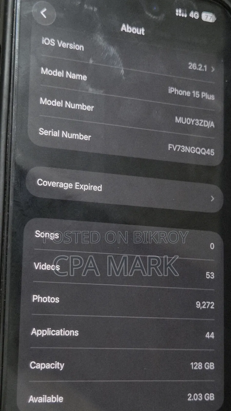 Apple iPhone 15 Plus 128 GB Black