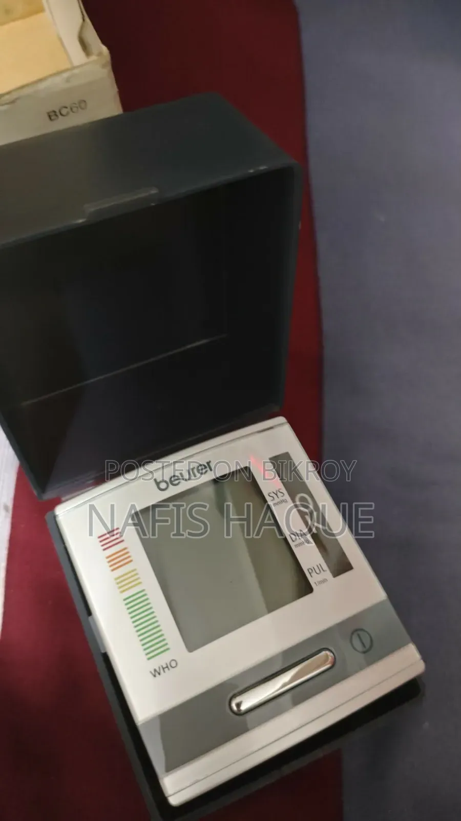 বয়েরার বিসি ৬০ ডিজিটাল কব্জির ব্লাড প্রেসার মনিটর