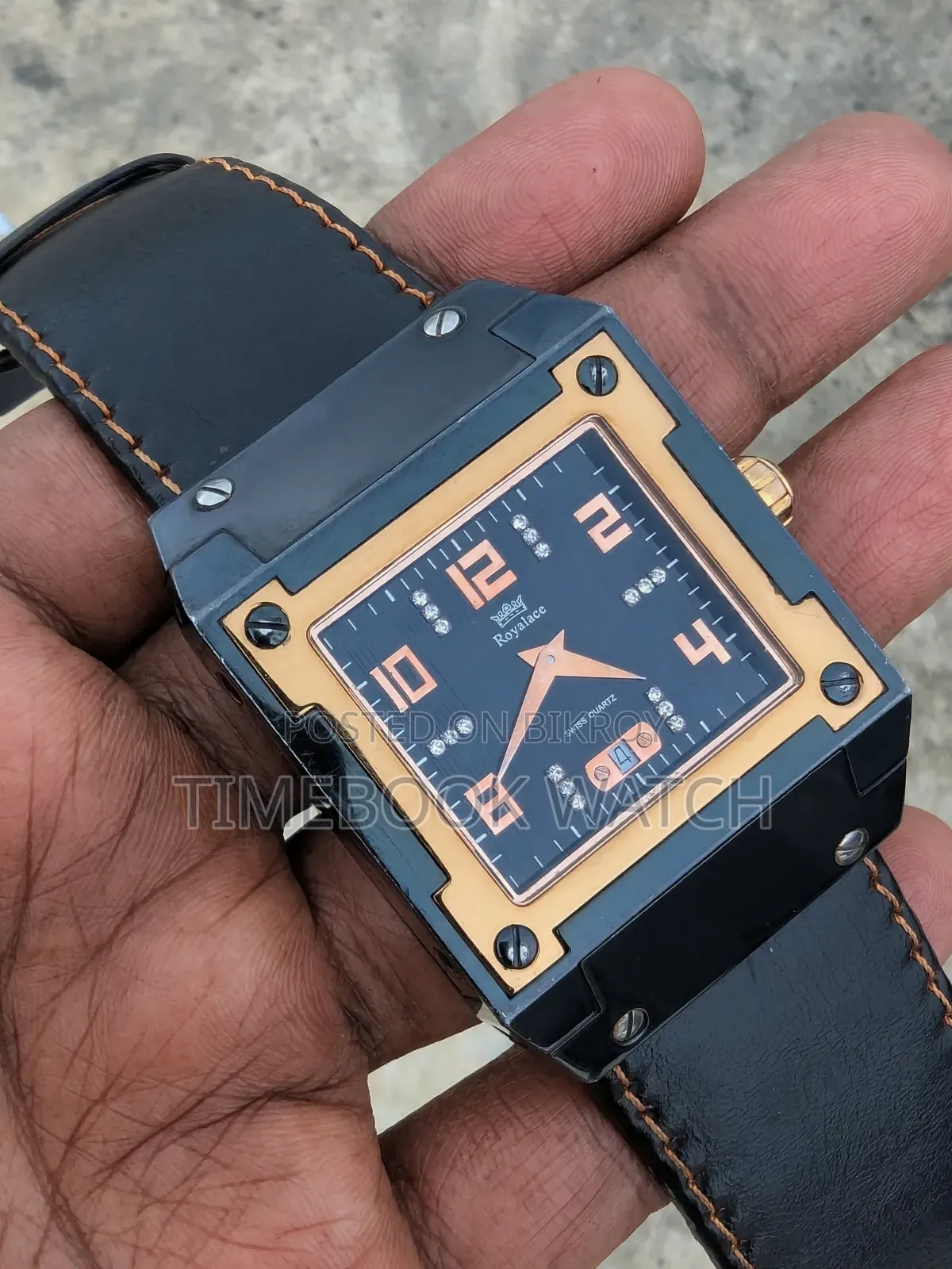 Royalace Premium Square Design Watch L 100% Gold Swiss Machine