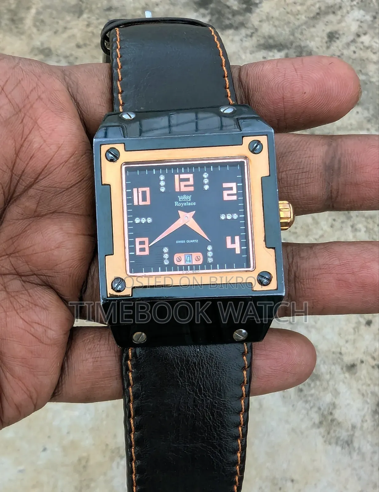 Royalace Premium Square Design Watch L 100% Gold Swiss Machine