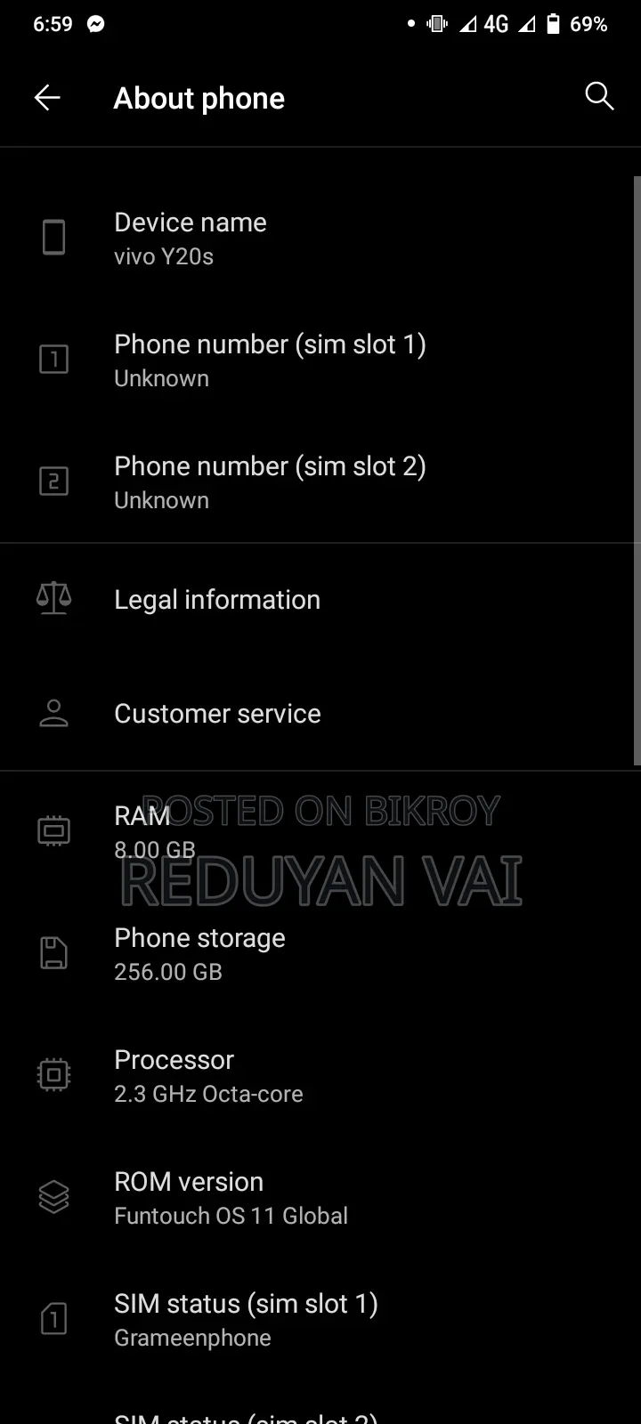 Vivo Y20S 128 GB Black