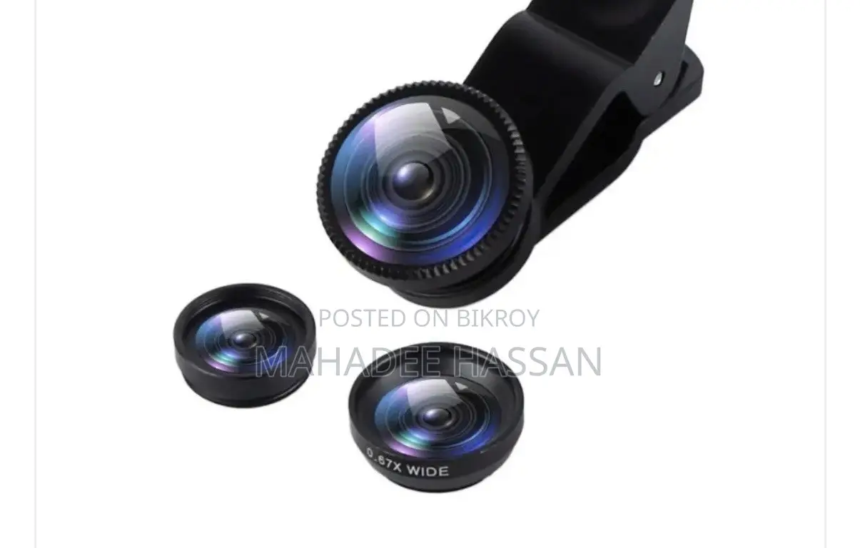 3 in 1 Clip Camera Lens Kit 180° Fish Eye | 0.67X Wide Angle