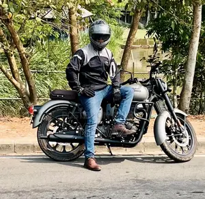 Original Short Punjab Exhaust for Royal Enfield Classic 350 Bike