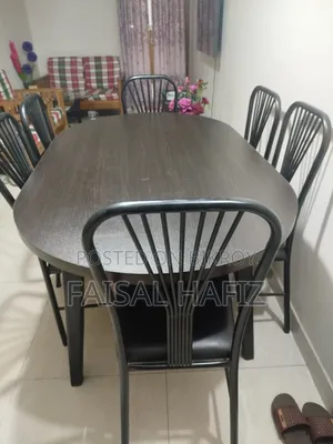 Dining Table 6 Seated (Melamine Board Frame With Wood Support)