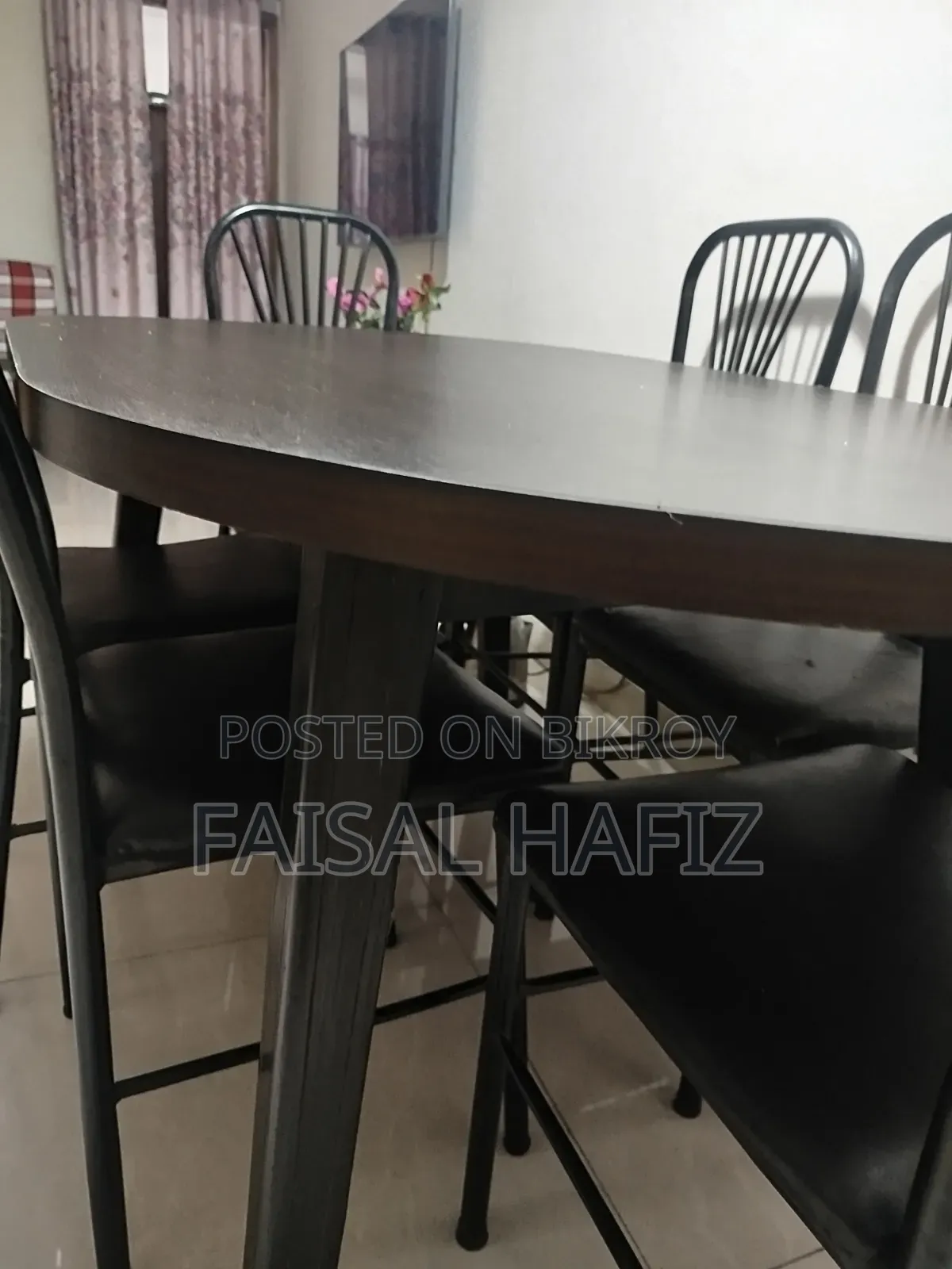 Dining Table 6 Seated (Melamine Board Frame With Wood Support)