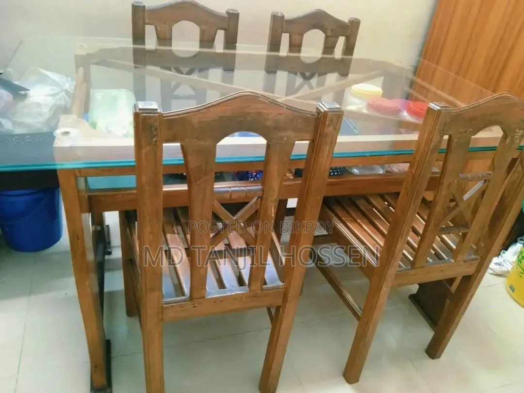 Chittagong Teak Wood Dining Table and Chairs