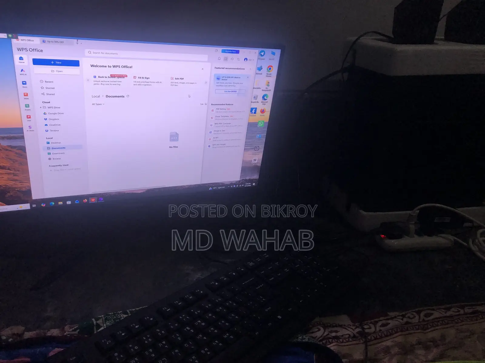 Desktop Computer 8GB Intel Core I5 SSD 256GB