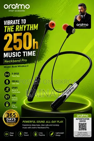 Oraimo 250h Wireless Bluetooth Neckband