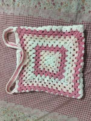 Handmade Crochet Tote Bag | Cute Pink & White | Premium Handmade