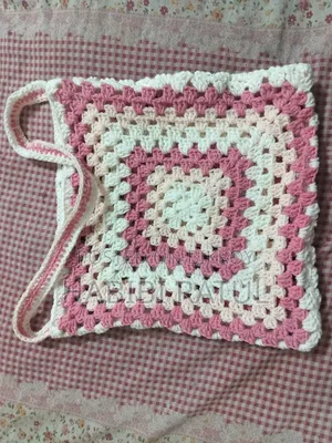 Handmade Crochet Tote Bag | Cute Pink & White | Premium Handmade
