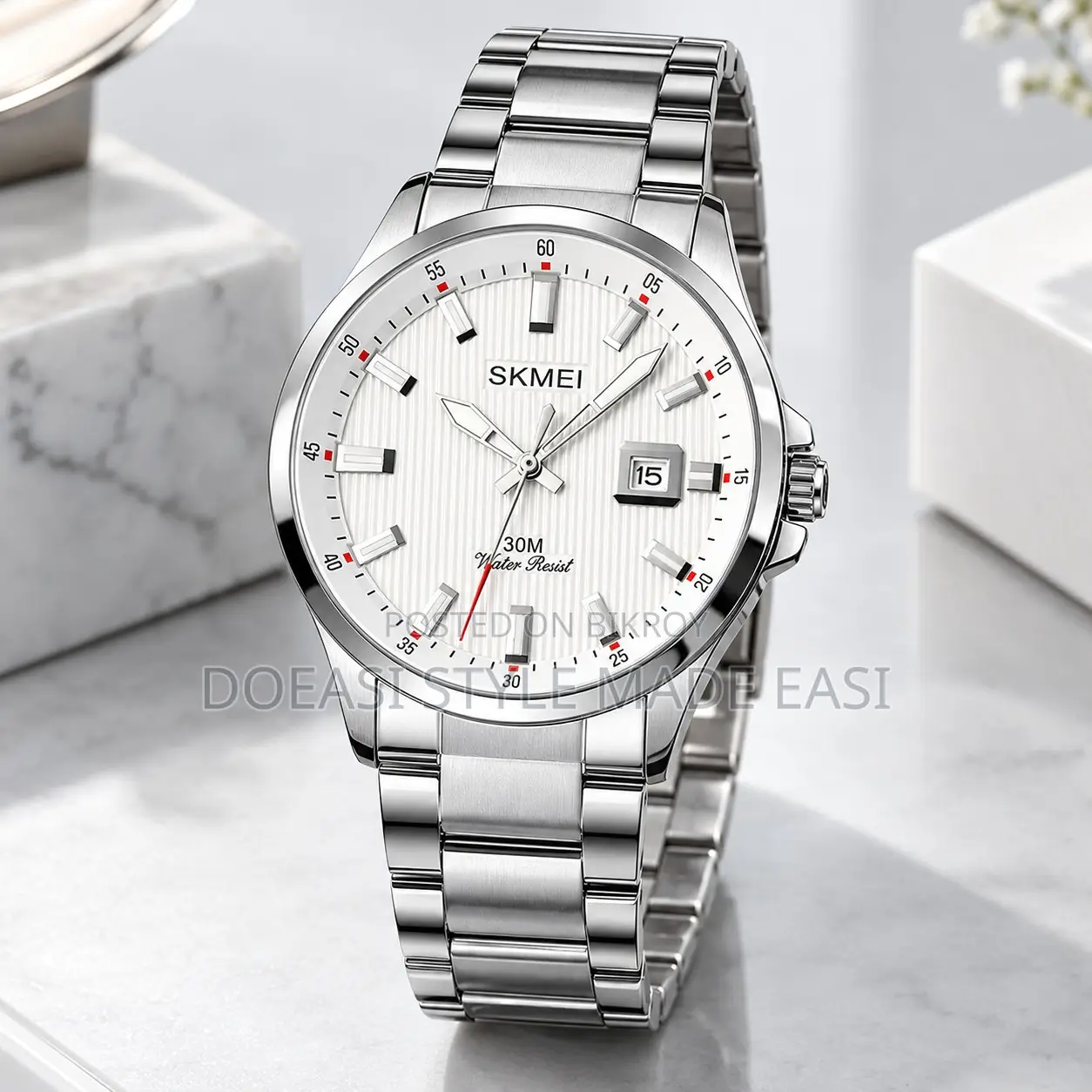 SKMEI 1654 Luxury Stainless Steel Watch for Men DoEasi Style Made Easy