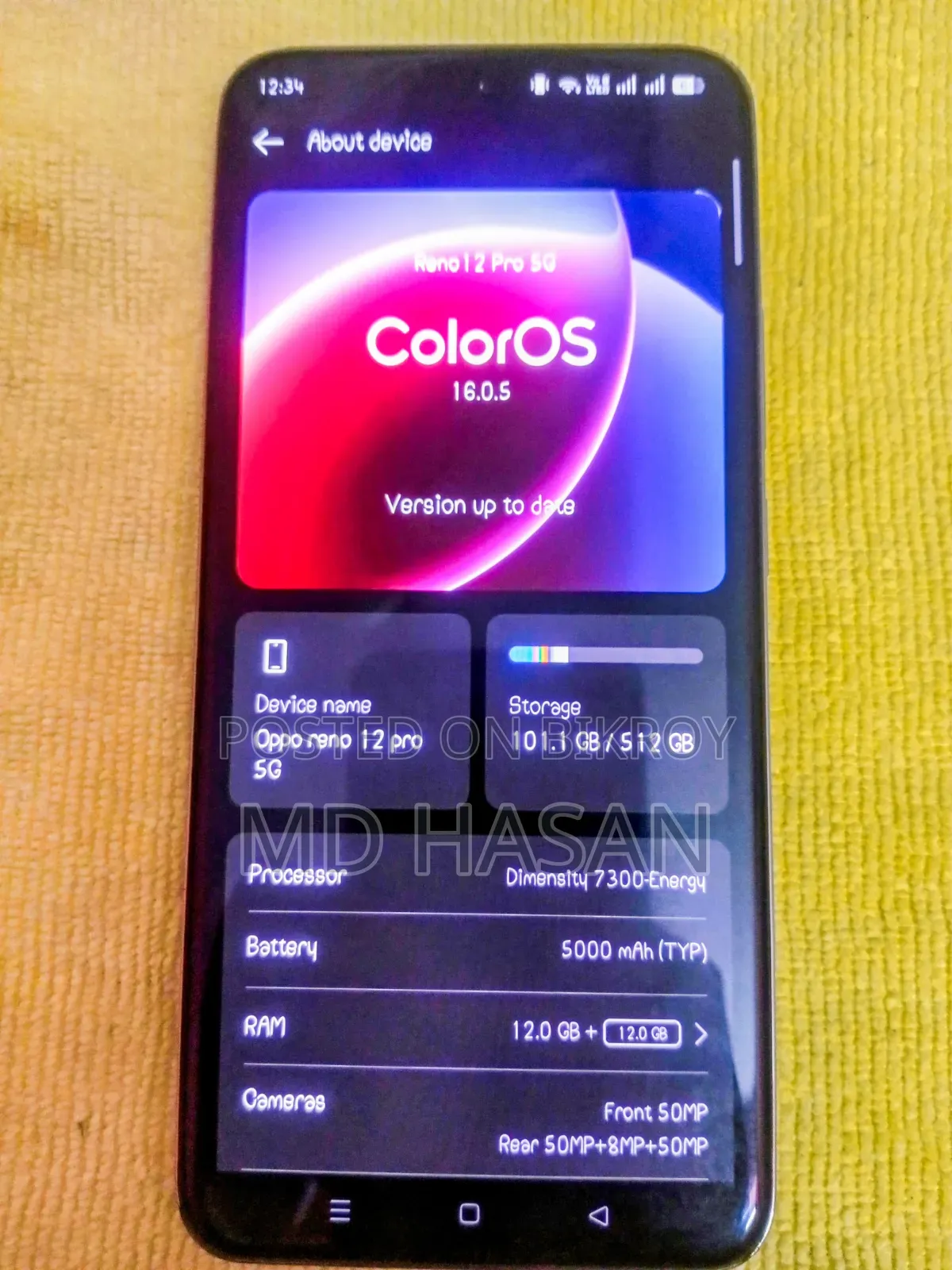New Oppo Reno 12 5G 512 GB Gold