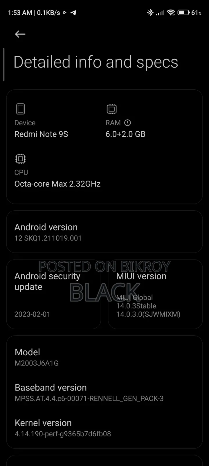 Xiaomi Redmi Note 9S 128 GB Blue