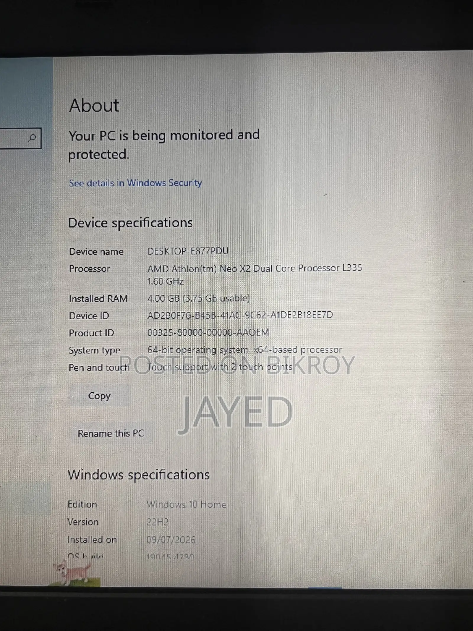 Laptop Lenovo ThinkPad X100e 4GB SSD 512GB