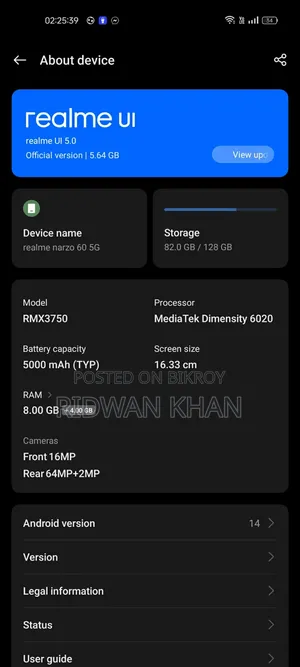 Realme Narzo 60 128 GB Black
