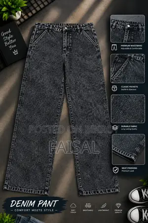 Semi Baggy Cargo Denim Pant