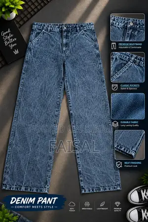 Semi Baggy Cargo Denim Pant