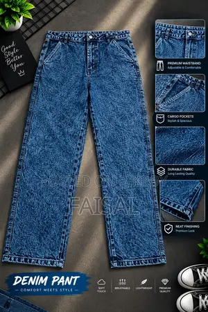 Semi Baggy Cargo Denim Pant