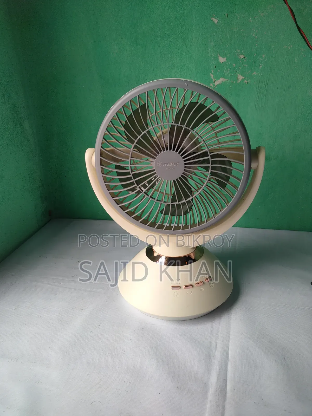 রিচার্জেবল ফ্যান + লাইট ;Jy-2570
