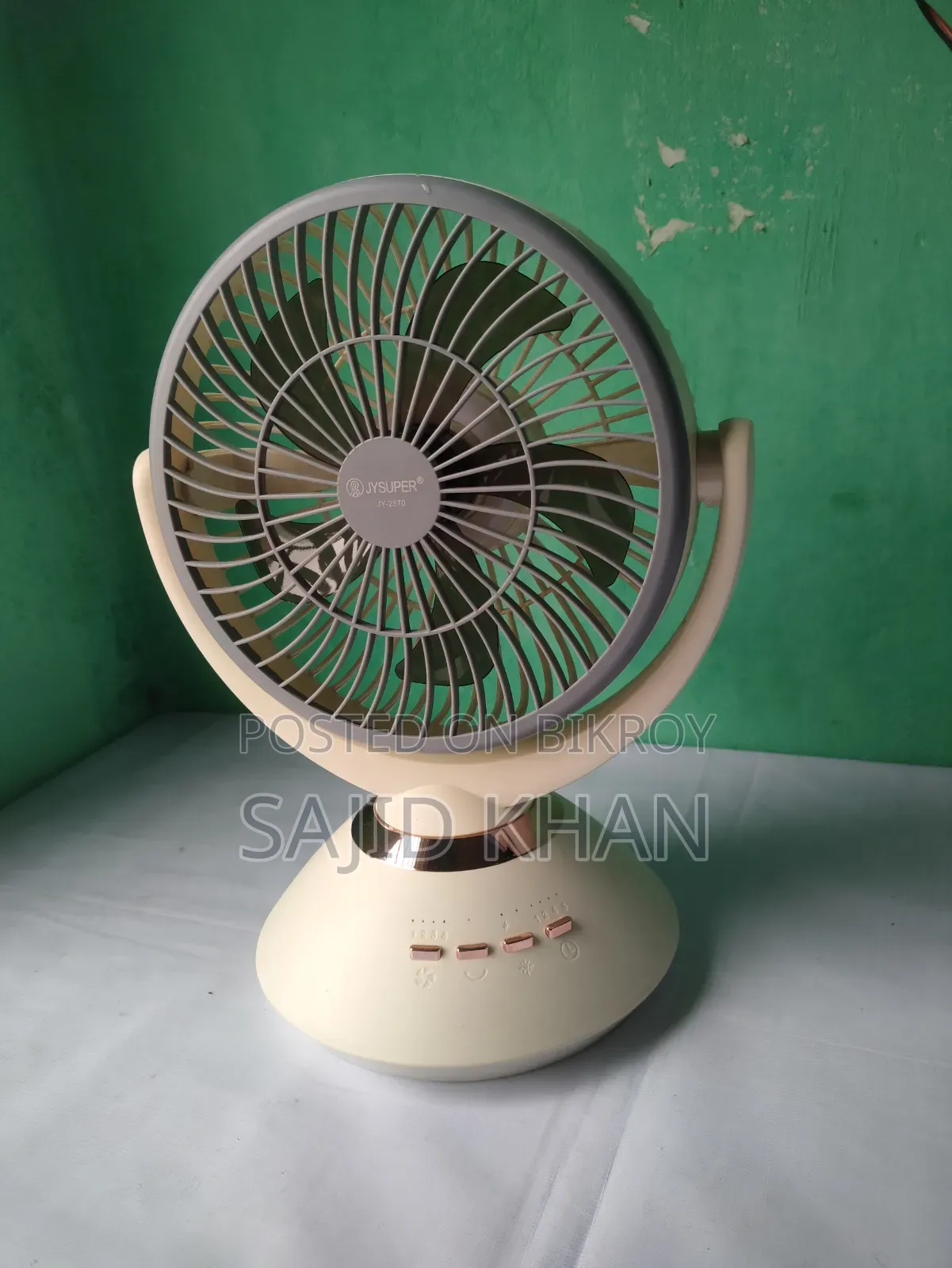 রিচার্জেবল ফ্যান + লাইট ;Jy-2570