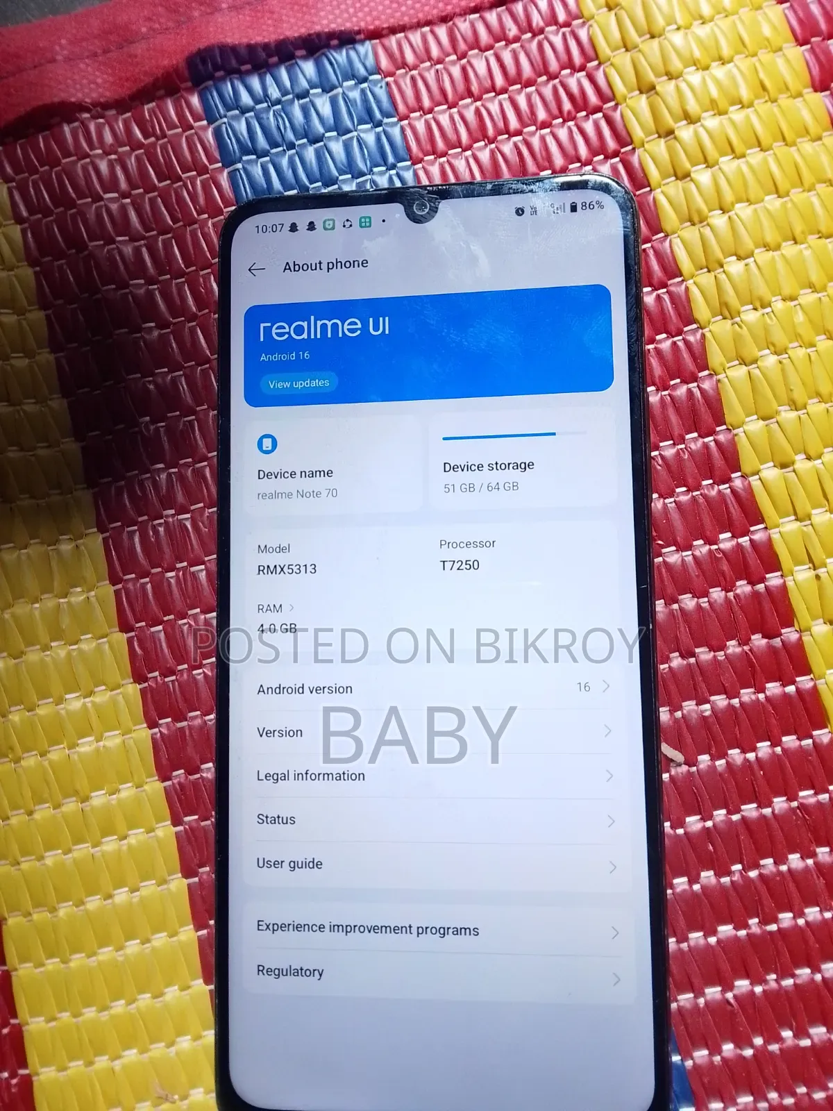 New Realme Note 70 64 GB Black