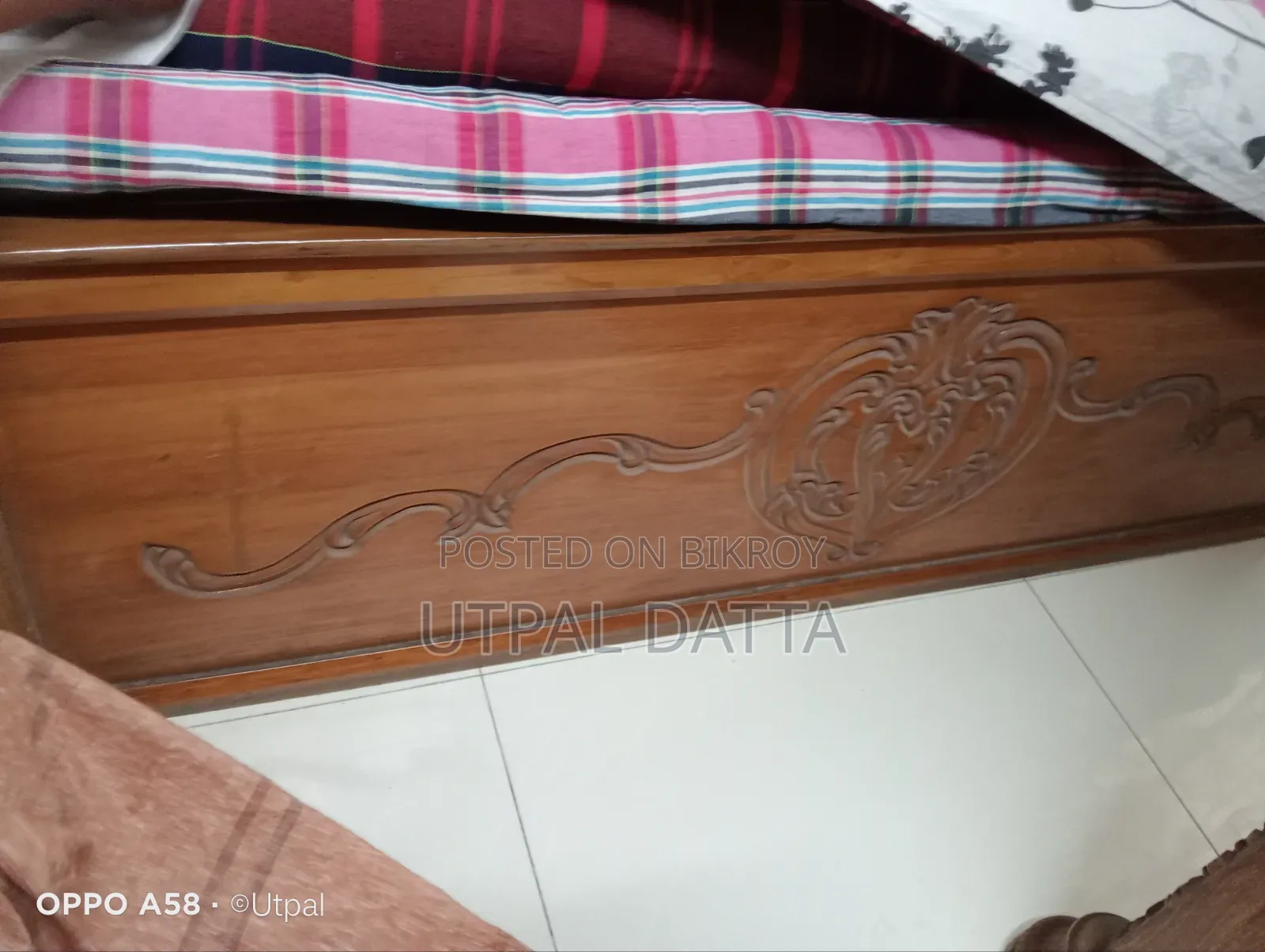 সেগুন কাঠের খাট (সেমি ডাবল)