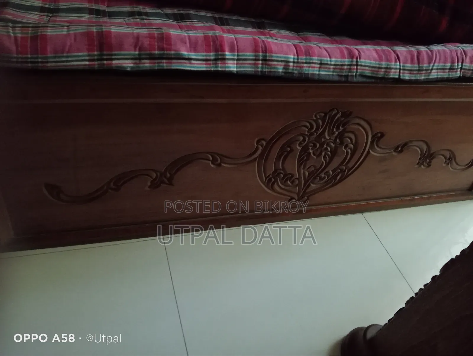 সেগুন কাঠের খাট (সেমি ডাবল)
