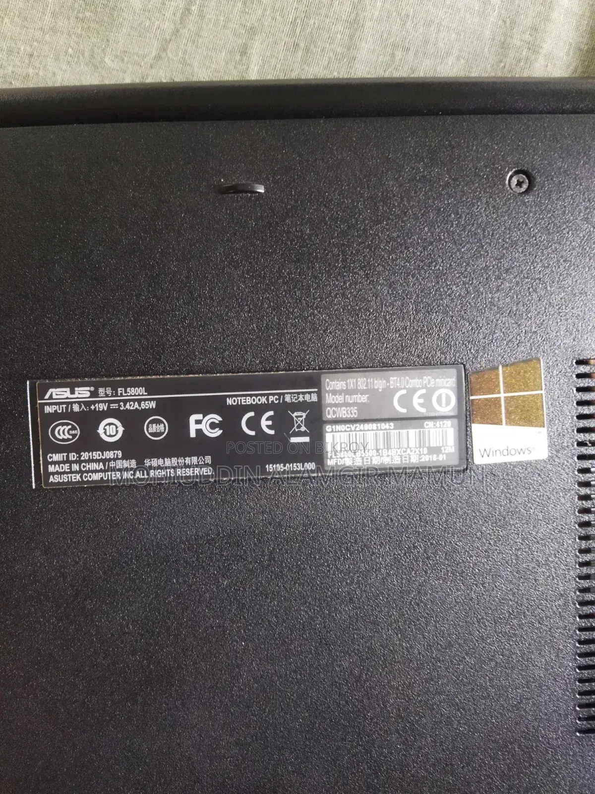 Laptop Asus 8GB Intel Core i7 SSD 128GB