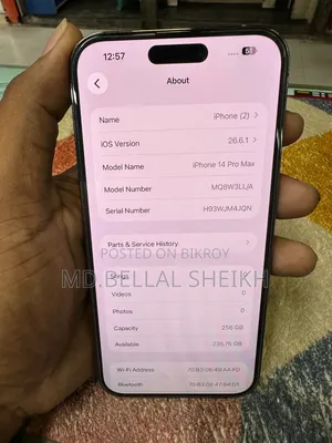 অ্যাপল আইফোন ১৪ প্রো ম্যাক্স ২৫৬ জিবি পার্পল