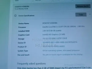 Gigabyte GA-H110MSTX-HD3-ZK 2GB Intel Core I3 SSD 256GB