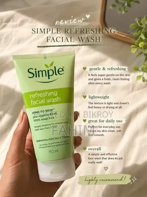 Simple Refreshing Facial Wash 150ml – Soap Free, Pro-Vitamin B5 + E