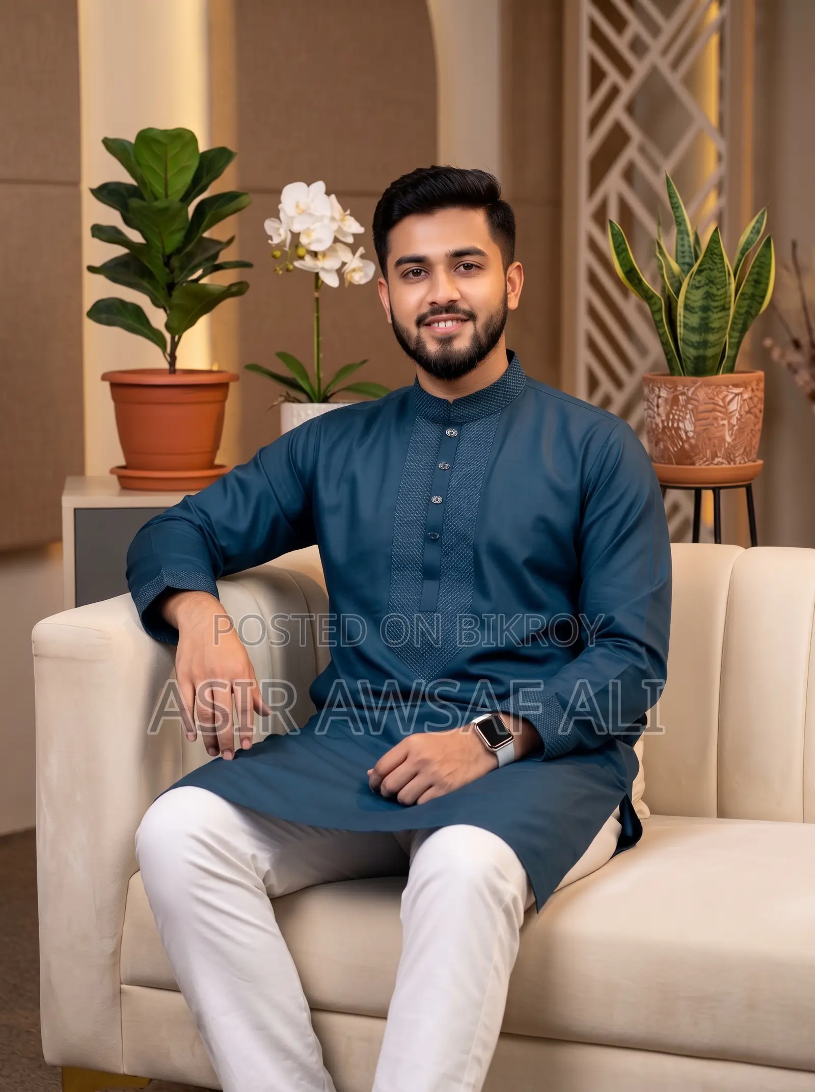 Premium Navy Blue Panjabi