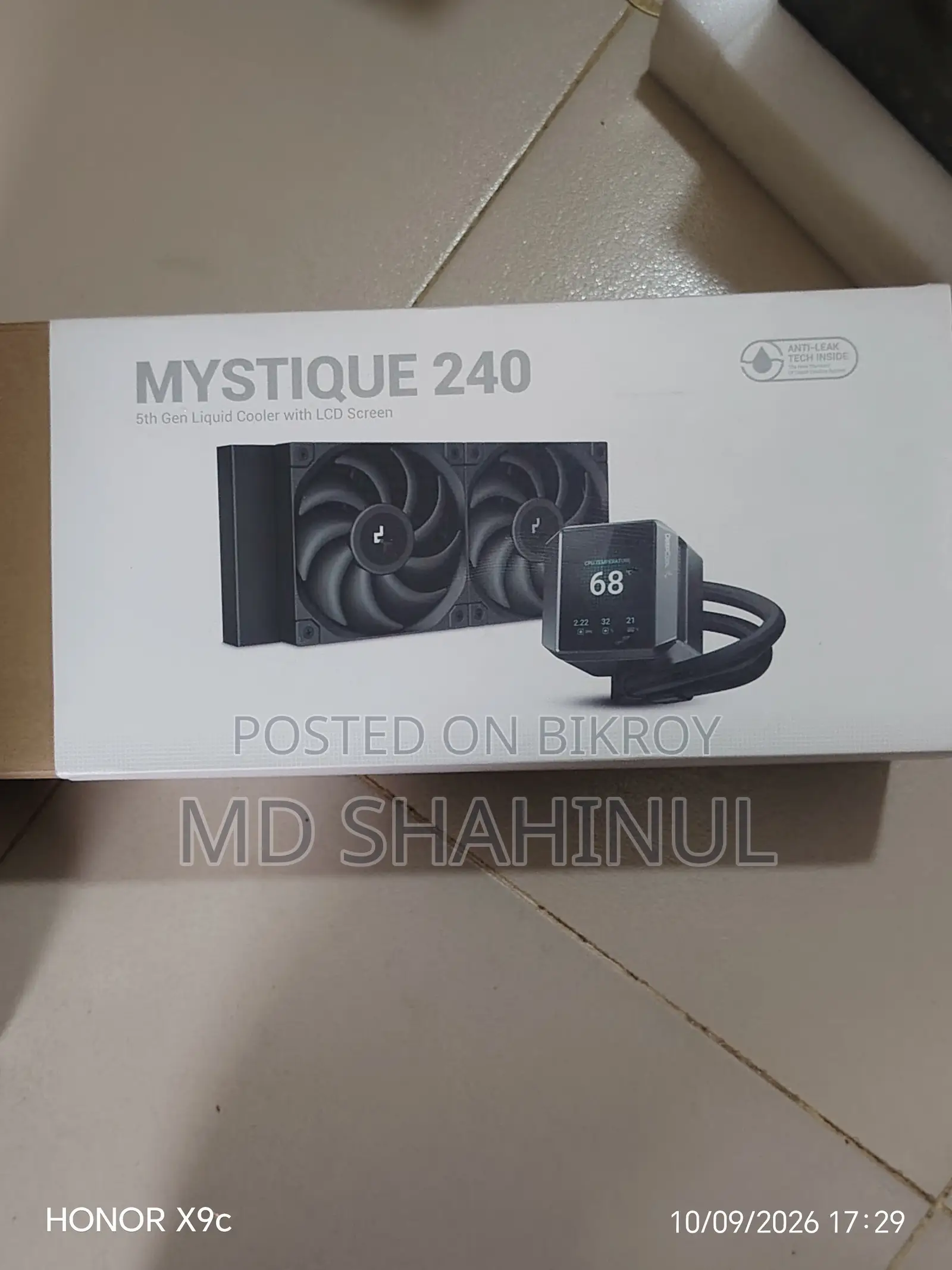 DeepCool MYSTIQUE 240 240mm Liquid CPU Cooler With TFT LCD Screen