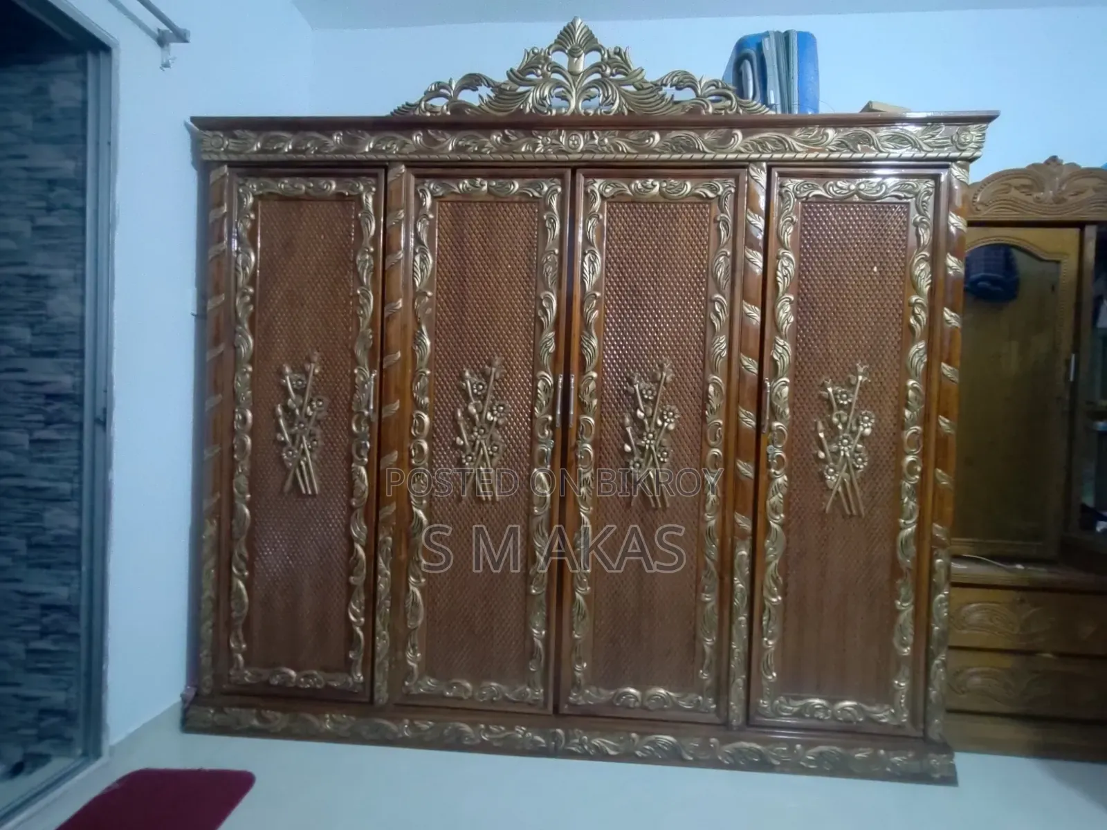 Chittagong Teak Wood Four-Door Almirah