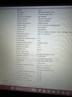 Laptop HP 250 G10 8GB Intel Core I5 SSD 2TB
