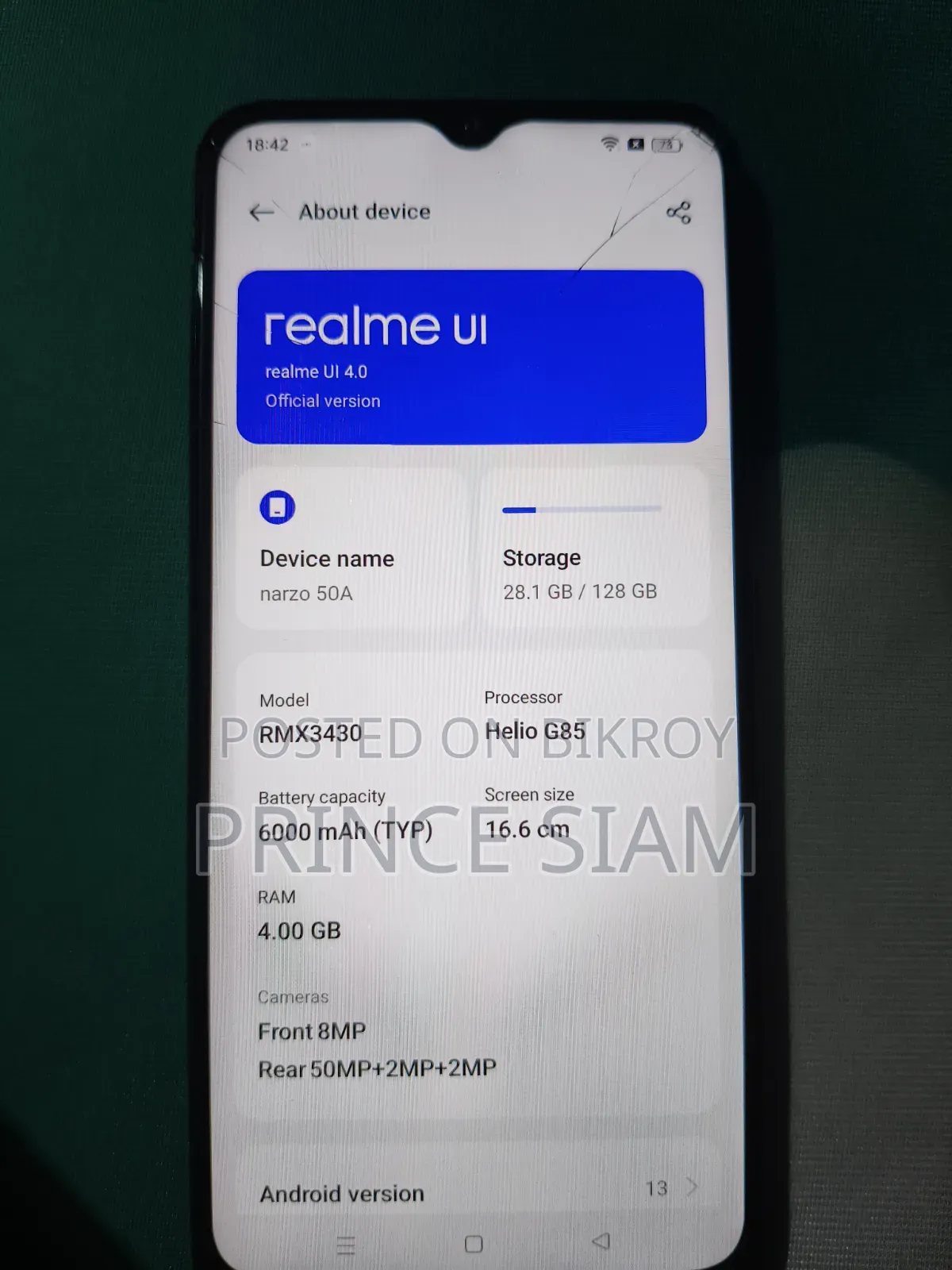 Realme Narzo 50A 64 GB Blue