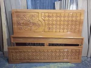 Mahogany wood semi-box bed