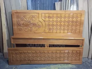 Mahogany wood semi-box bed