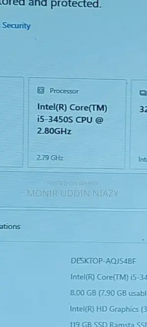 Desktop Computer 8GB Intel Core I5 SSD 128GB